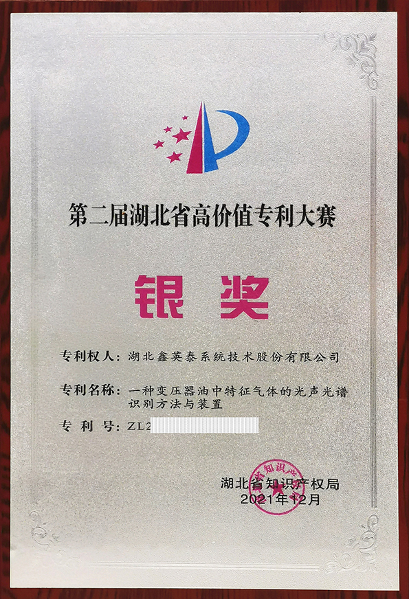 湖北省第二屆高價(jià)值專利大賽銀獎(jiǎng)